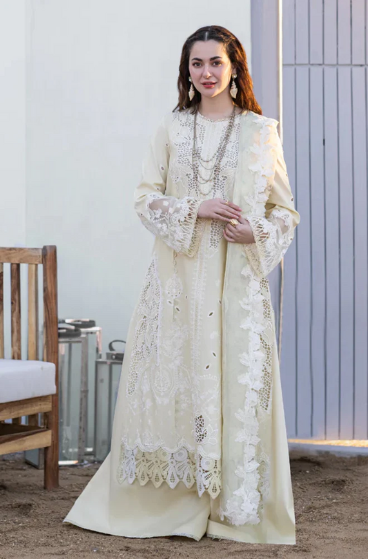 Qalamkar - 3PC Lawn ChickenKari Embroidered Suit (Unstitched) - UPFS088