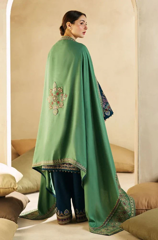 Zara Shahjahan - 3PC Unstitched Dhanak Embroidered Suit - US228