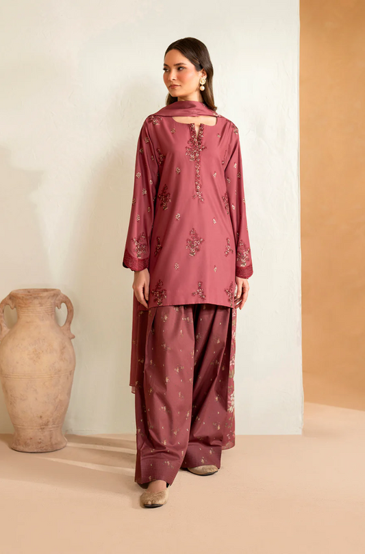 Iznik - 3PC Dhanak Embroidered Suit (Unstitched) - UH212