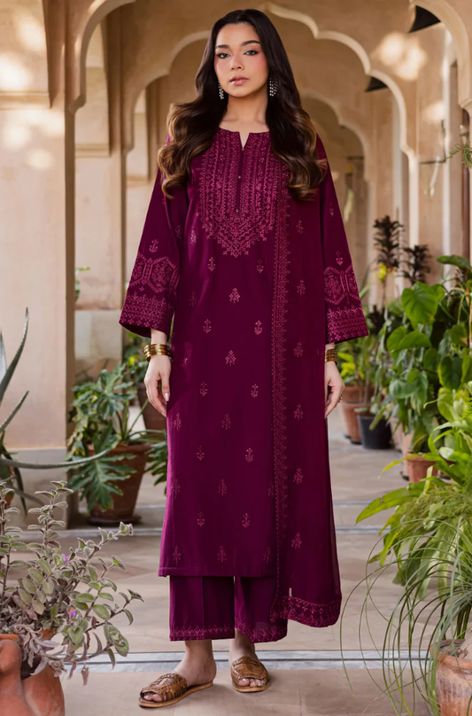 Batik - 3PC Unstitched Lawn Embroidered Suit - UA291
