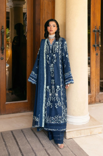 Elaf - 3PC Unstitched Lawn Embroidered Suit - UA258