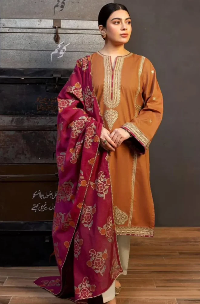 Jazmin - 3PC Unstitched Dhanak Embroidered Suit - UH312