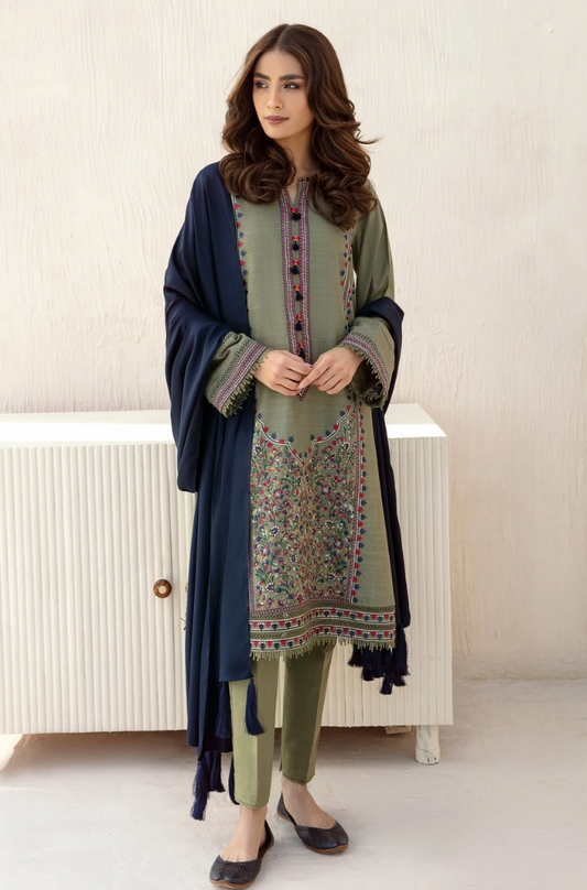 Jazmin - 3PC Unstitched Dhanak Embroidered Suit - UH169