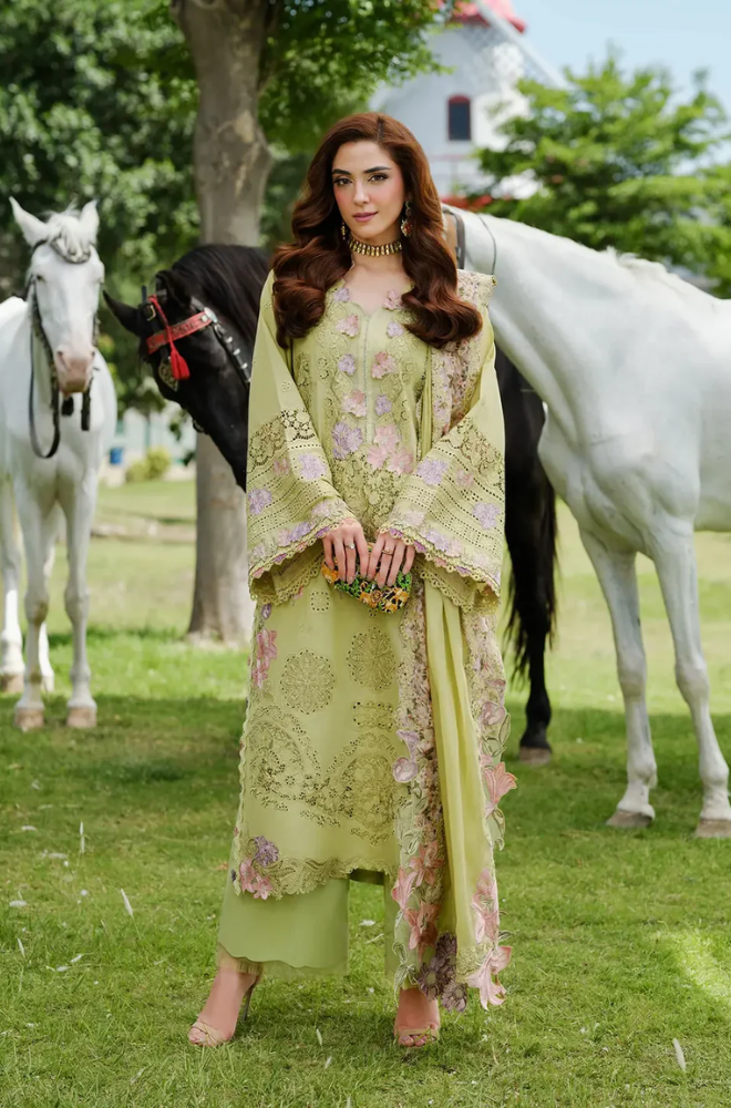 Elaf - 3PC Unstitched Lawn Embroidered Suit - UA249