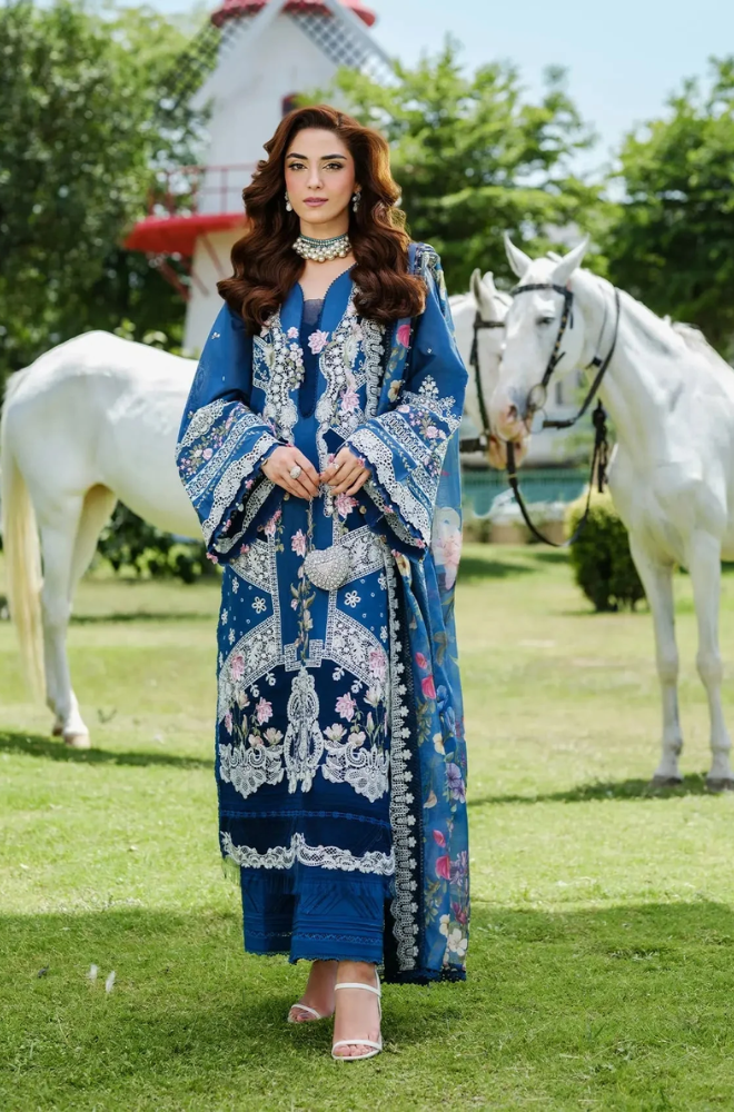 Elaf - 3PC Unstitched Lawn Embroidered Suit - UA252