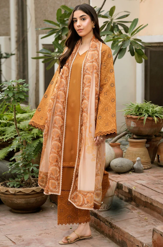 Farasha - 3PC Unstitched Dhanak Embroidered Suit - US111
