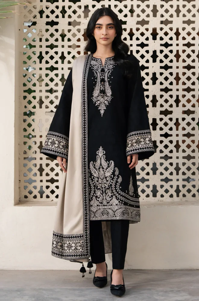 Jazmin - 3PC Unstitched Dhanak Embroidered Suit - UH311