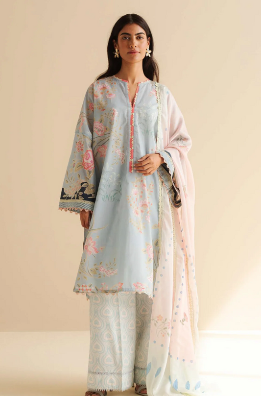 Coco by Zara Shahjahan - 3PC Banadora Lawn Digital Printed Suit (Unstitched) -UPFS0120