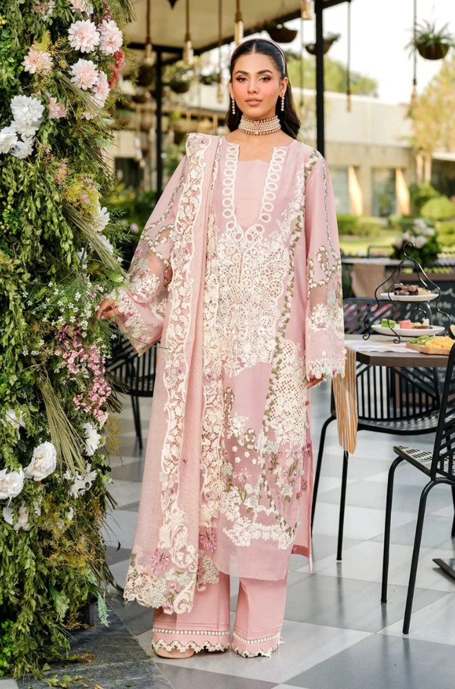 Elaf - 3PC Unstitched Lawn Embroidered Suit - UA277