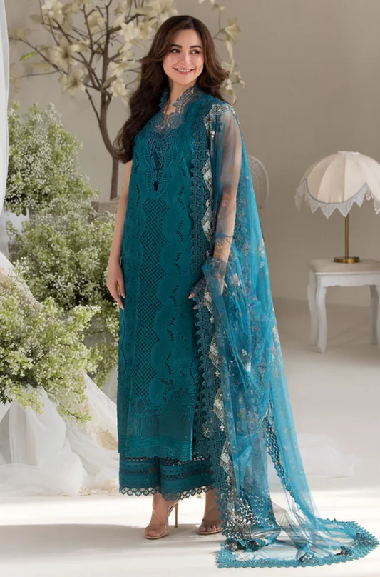 Sobia Nazir - 3 Piece Lawn Chicken Kari Embroidered Suit - UPF033