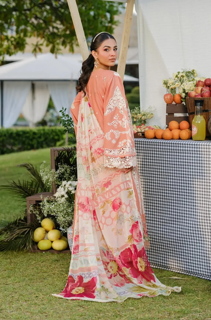 Elaf - 3PC Unstitched Lawn Embroidered Suit - UA303