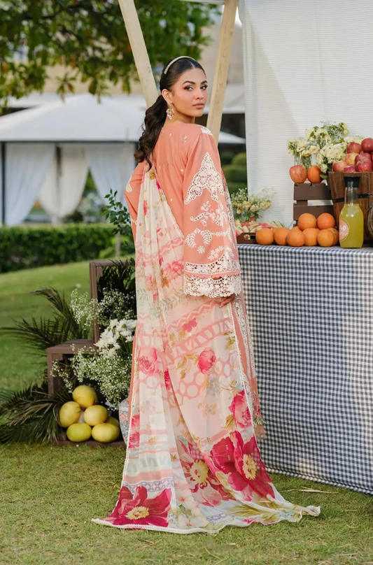 Elaf - 3PC Unstitched Lawn Embroidered Suit - UA303