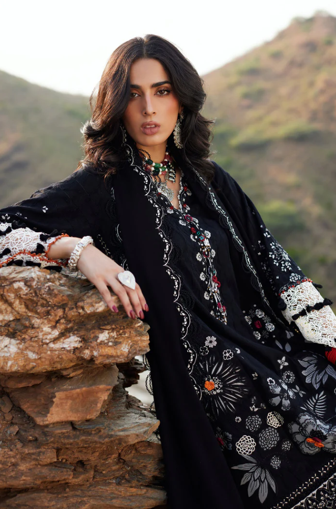 Elan- 3PC Unstitched Dhanak Embroidered Suit - US106