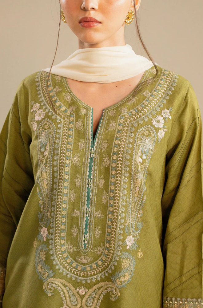 Zara Shahjahan - 3  Piece - Embroidered Lawn Shirt - UPF030