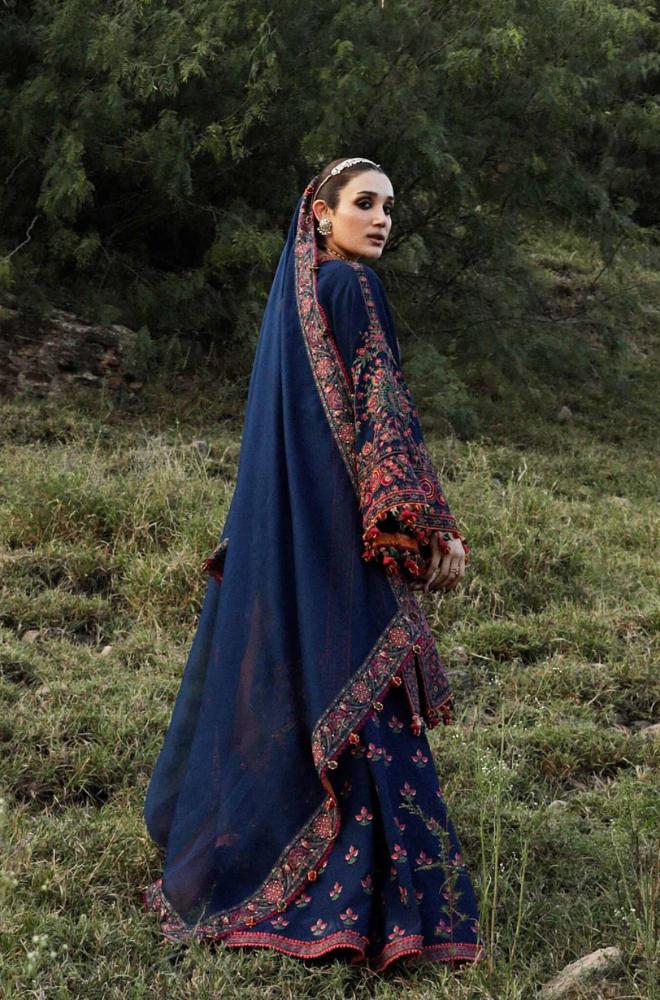 Hussain Rehar - 3PC Unstitched Dhanak Embroidered Suit - UH171