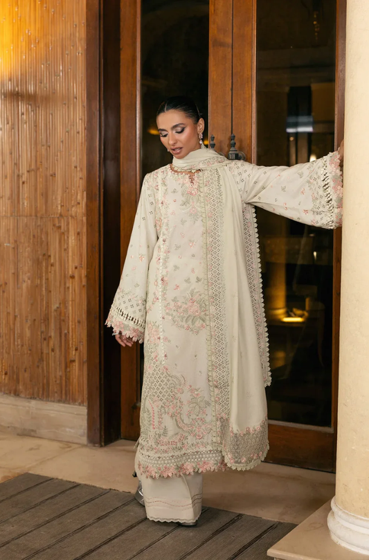 Elaf Premium - 3PC Unstitched Lawn Embroidered Suit - UA264
