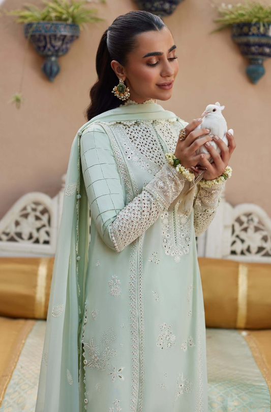 Zaha  - 3PC Unstitched Lawn Embroidered Suit - UA305