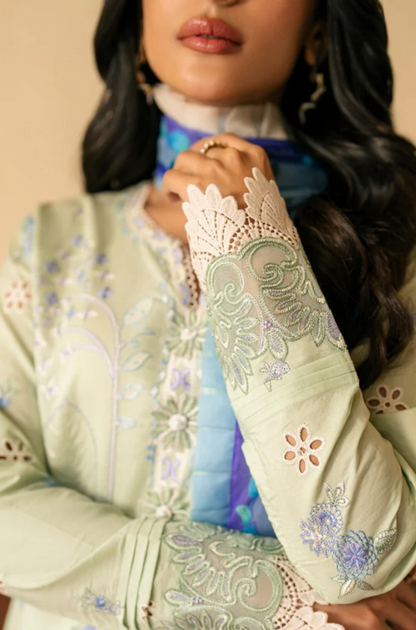 Roheenaz - 3PC Unstitched Dhanak Embroidered Suit - US101