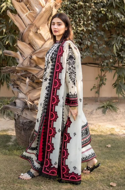 Azure - 3PC Unstitched Dhanak Embroidered Suit - US124
