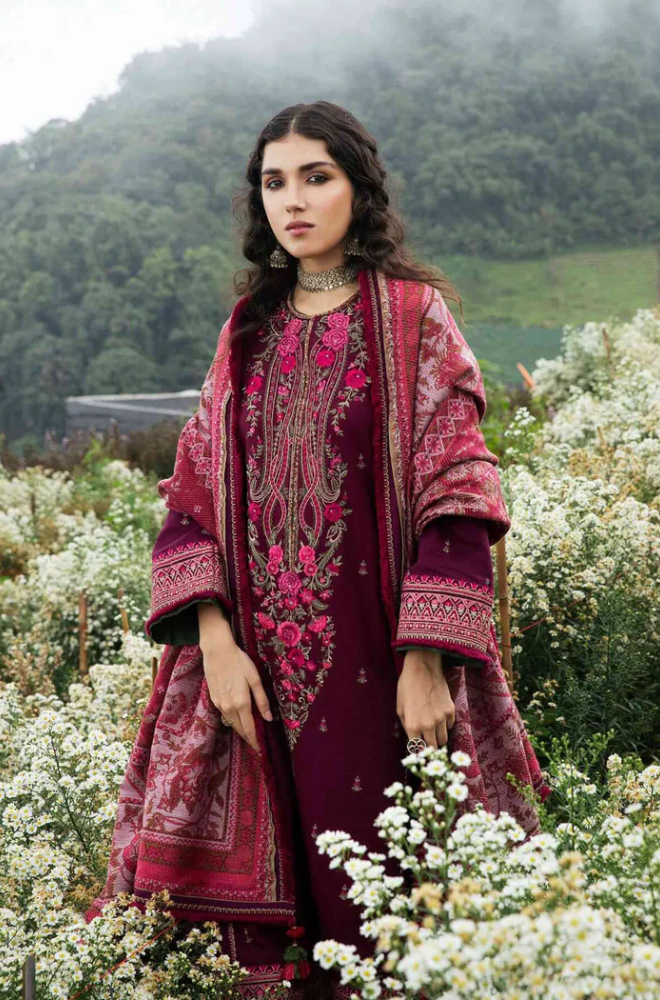 Zara Shahjahan - 3PC Unstitched Dhanak Embroidered Suit - US133