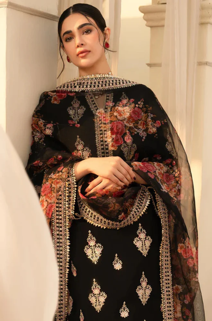 Nureh - 3PC Unstitched Lawn Embroidered Suit - UA275