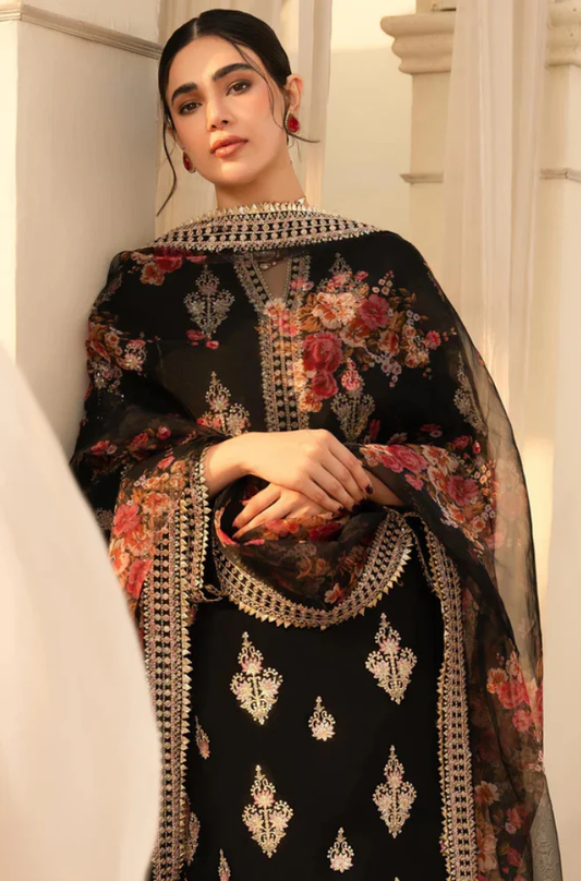 Nureh - 3PC Unstitched Lawn Embroidered Suit - UA275