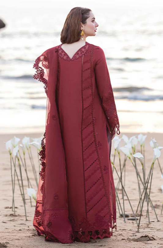 Qalamkar - 3PC Lawn ChickenKari Embroidered Suit (Unstitched) -UPFS090
