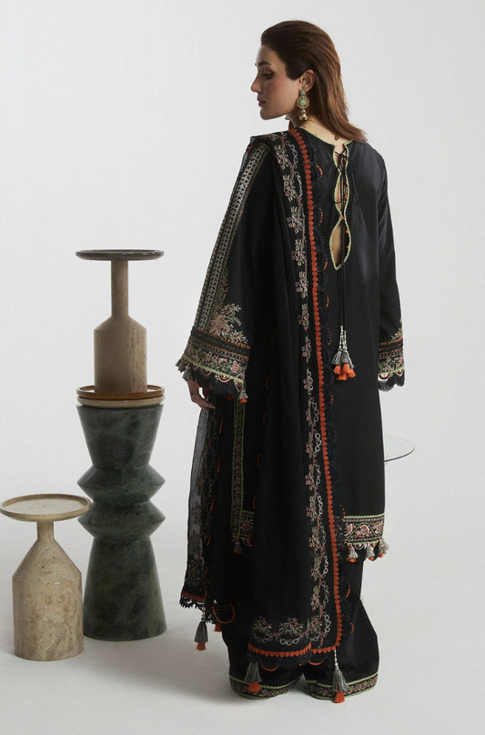 Hussain Rehar  - 3PC Unstitched Lawn Embroidered Suit - UA263