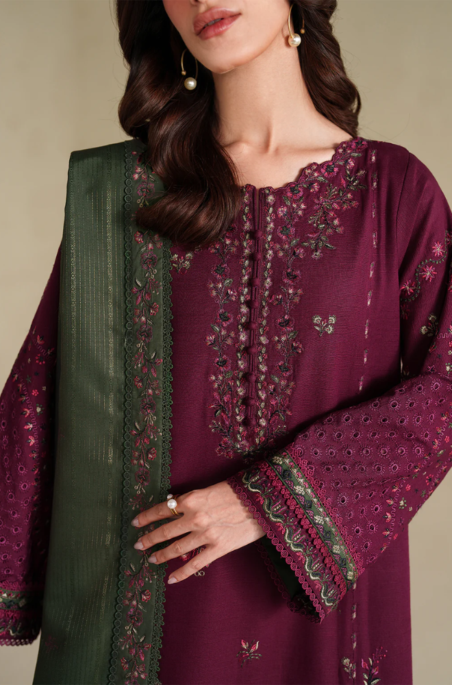 Iznik - 3PC Unstitched Lawn Embroidered Suit - UA299