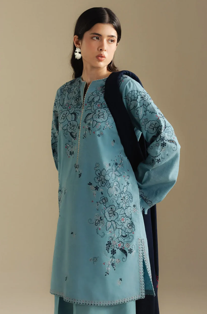 Zara Shahjahan - 3PC Unstitched Dhanak Embroidered Suit - UH278