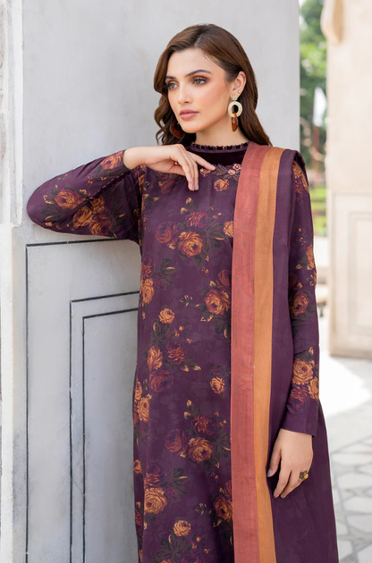 Baroque - 3PC Khaddar Digital Printed Suit (Unstitched) - UH295