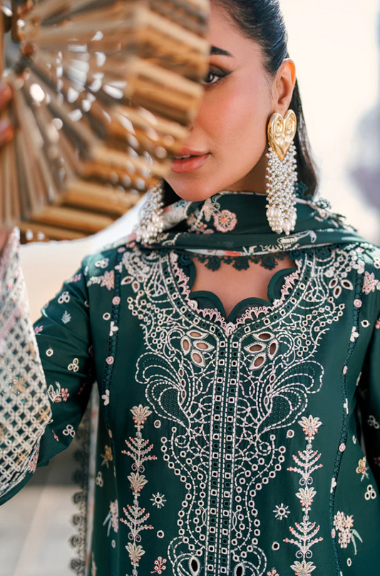 Qalamkar - 3PC Unstitched Dhanak Embroidered Suit - US119
