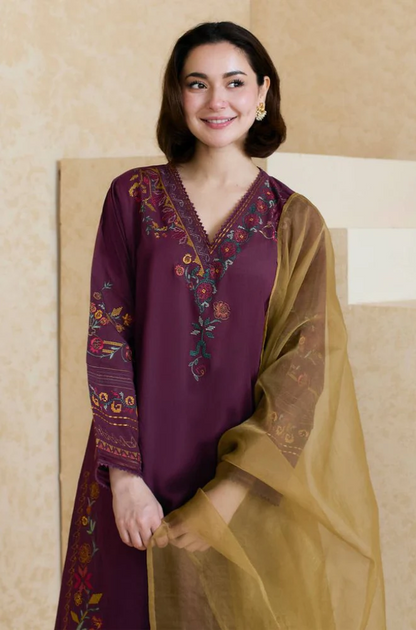 Mishkaa - 3PC Lawn Embroidered Suit (Unstitched) -UPFS073