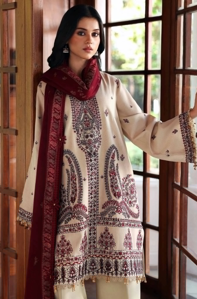 Republic - 3PC Unstitched Lawn Embroidered Suit - UA239