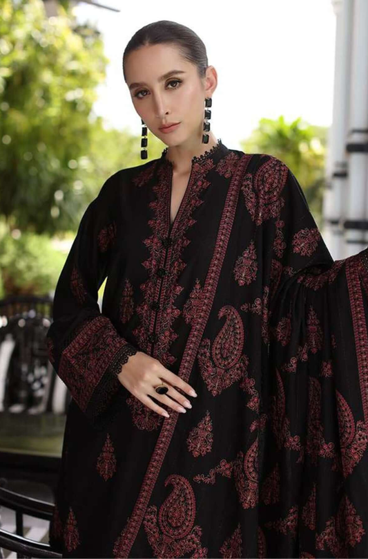 Bareeze - 3PC Unstitched Dhanak Embroidered Suit - UH240