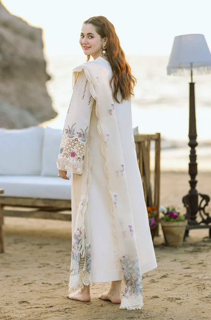 Qalamkar 3 Piece - Lawn Chicken Kari Embroidered Suit (Unstitched) - UPF008
