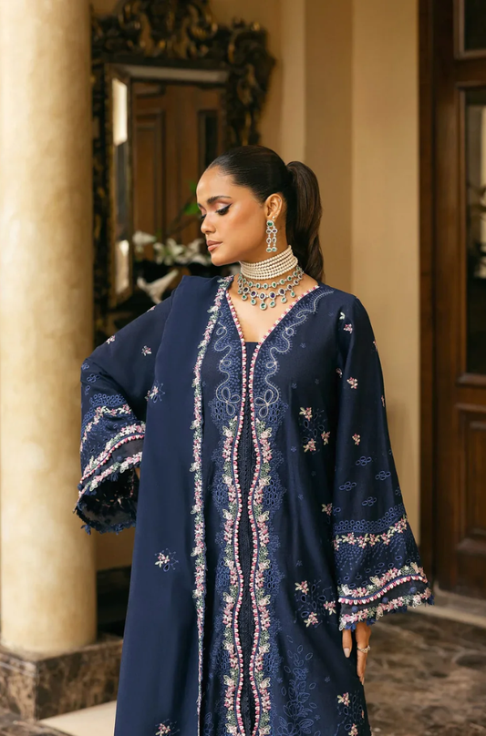 Elaf - 3 Piece Embroidered Lawn Suit (Unstitched) - UA235