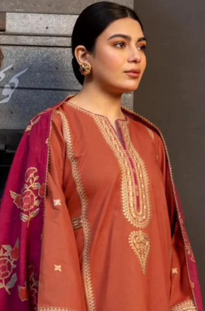 Jazmin - 3PC Unstitched Dhanak Embroidered Suit - UH312