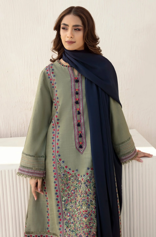 Jazmin - 3PC Unstitched Dhanak Embroidered Suit - UH169