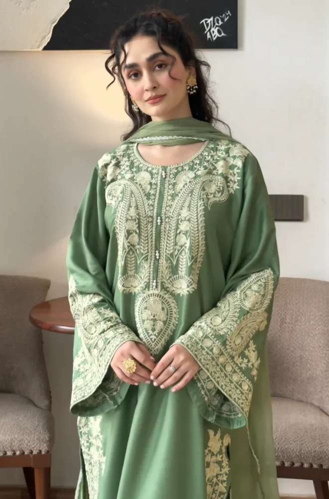 Seran - 3PC Unstitched Lawn Embroidered Suit - UA267