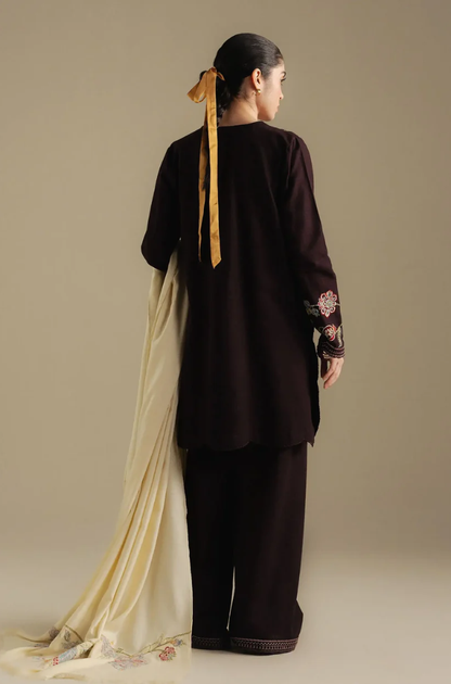 Zara Shahjahan - 3PC Unstitched Dhanak Embroidered Suit - UH268