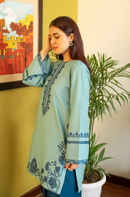 Urge - 2PC Dhanak Embroidered Suit (Unstitched) - UH326