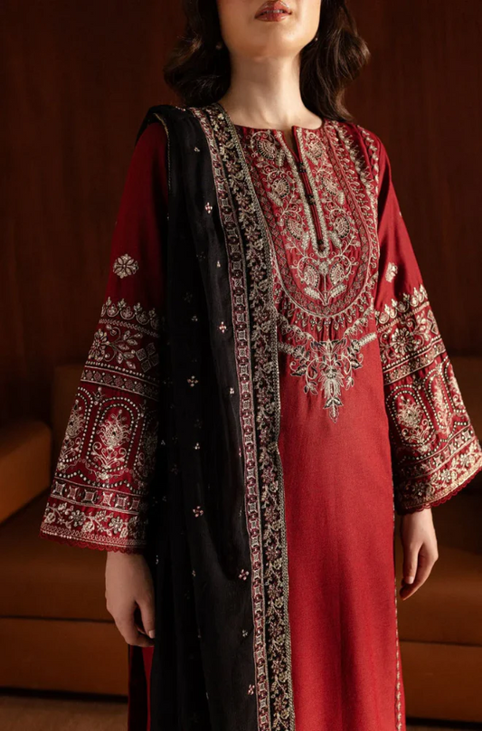 Batik - 3PC Unstitched Dhanak Embroidered Suit - UH175