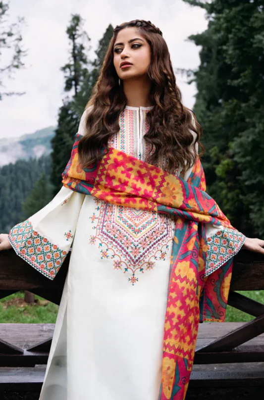 Sapphire - 3PC Lawn Embroidered Suit (Unstitched) -UPQS084