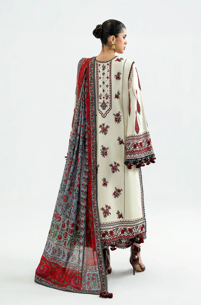 Hussain Rehar - 3PC Unstitched Lawn Embroidered Suit - UA236