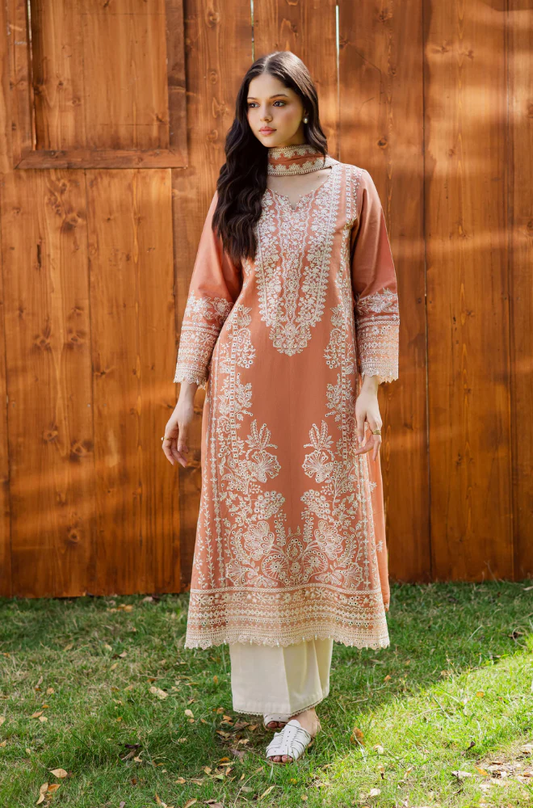 Batik - 3PC Unstitched Lawn Embroidered Suit - UA272