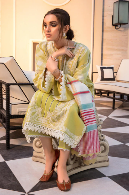 Crimson  - 3PC Unstitched Lawn Embroidered Suit - UA237