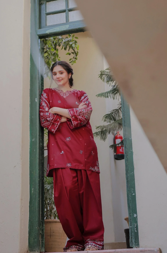 Urge - 2PC Dhanak Embroidered Suit (Unstitched) - UA221