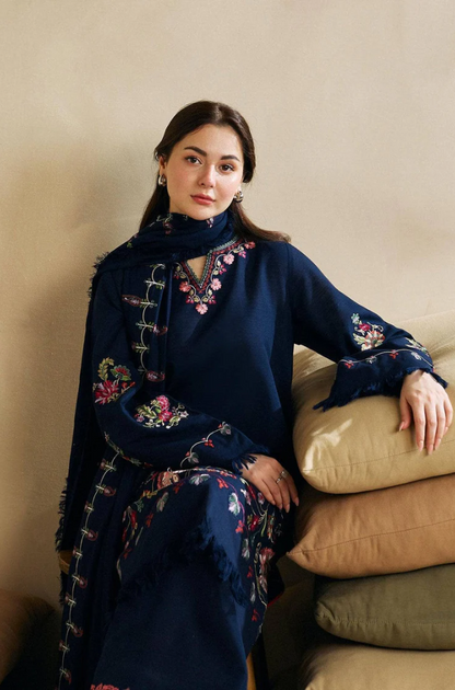 Zara Shahjahan - 3PC Unstitched Dhanak Embroidered Suit - US222