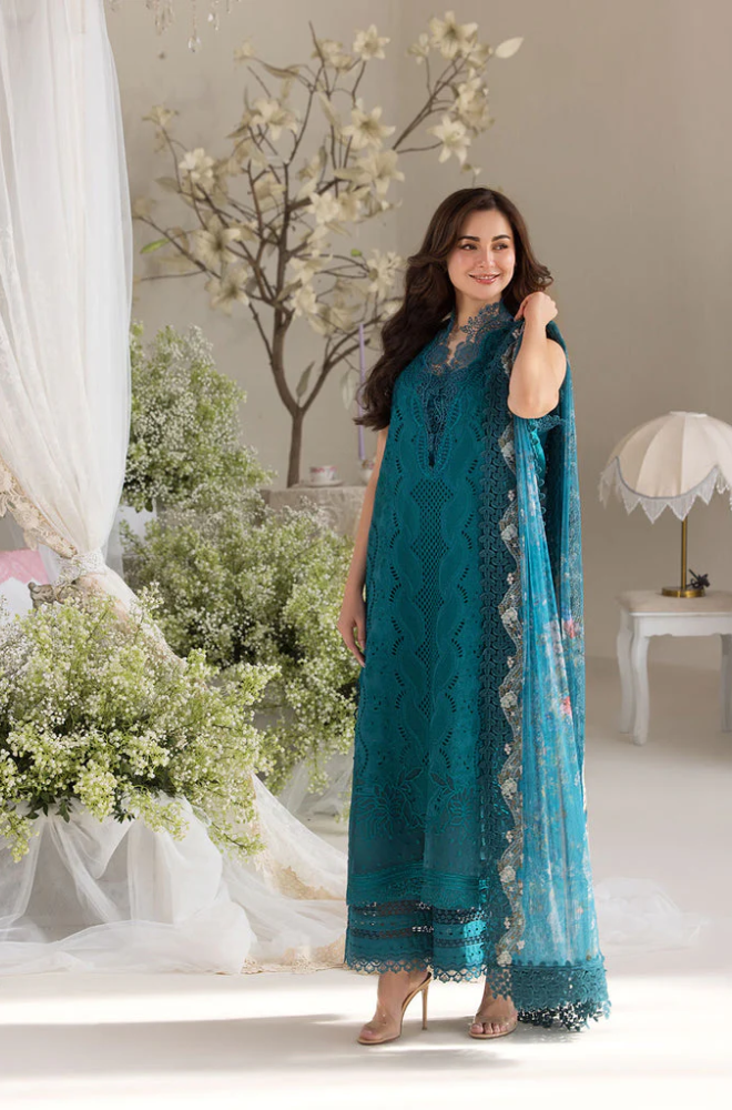 Sobia Nazir - 3 Piece Lawn Chicken Kari Embroidered Suit - UPF033